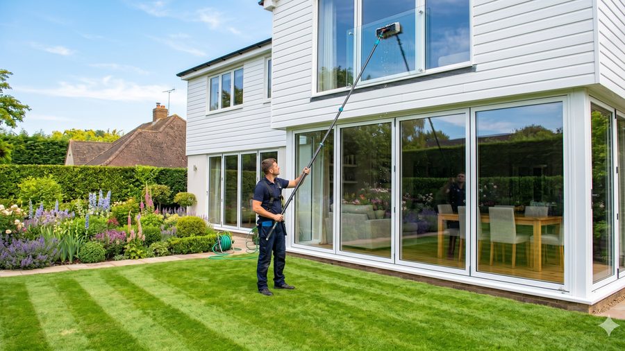Window cleaning Cambridge WFP pure water system streak-free