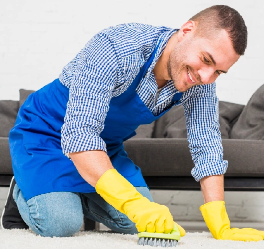 Manual deep carpet scrubbing