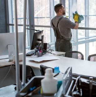 Professional cleaning window detail